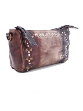 Bed Stu Brown starry night Leather Crossbody Pouch with Stud Accents